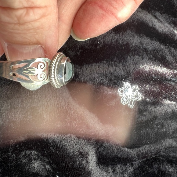 STERLING SILVER BLACK MOONSTONE RING - Picture 3 of 6